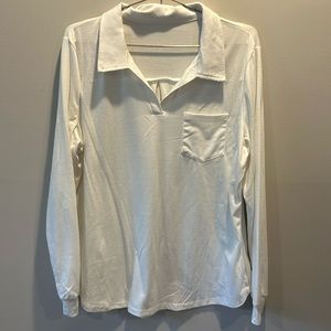 White l/s polo
